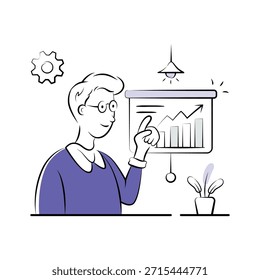 Tome sus manos en esta increíble ilustración dibujada a mano de presentación de negocios