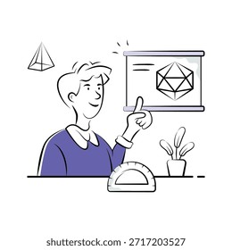 Take your hands on this amazing hand drawn illustration of geometry class