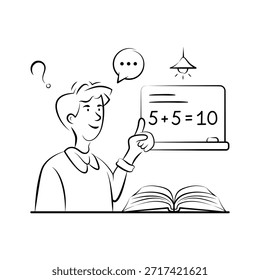 Tome sus manos en esta increíble ilustración de la clase de matemáticas en estilo de moda