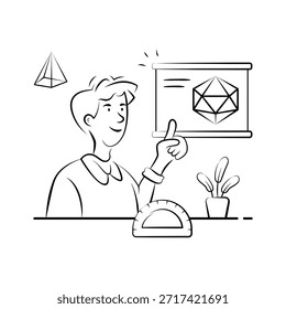 Take your hands on this amazing hand drawn illustration of geometry class