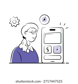 Tome sus manos en esta increíble ilustración dibujada a mano del desarrollo App