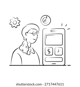 Tome sus manos en esta increíble ilustración dibujada a mano del desarrollo App