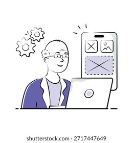 Tome sus manos en esta increíble ilustración dibujada a mano del desarrollo App