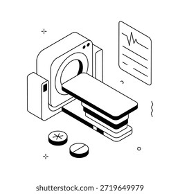 Tome sus manos en esta increíble ilustración isométrica de escáner de resonancia magnética