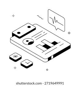 Tome sus manos en esta increíble ilustración isométrica de informe de datos médicos