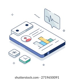 Tome sus manos en esta increíble ilustración isométrica de informe de datos médicos