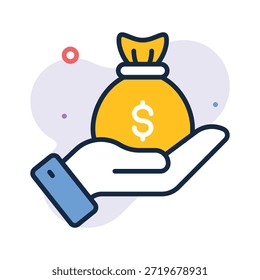 Tome sus manos en este increíble icono de inversión en estilo de contorno plano