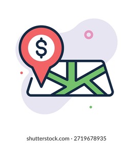 Tome sus manos en este increíble icono de la ubicación de negocios en estilo moderno