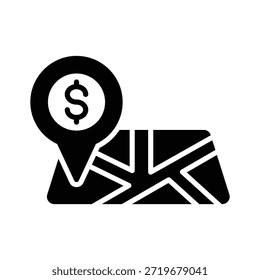 Tome sus manos en este increíble icono de la ubicación de negocios en estilo moderno