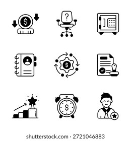 Tome sus manos en estos increíbles iconos planos de emprendimiento, listos para uso premium