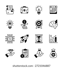 Tome sus manos en este increíble conjunto de iconos de emprendimiento