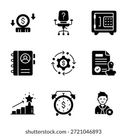 Tome sus manos en estos increíbles iconos planos de emprendimiento, listos para uso premium
