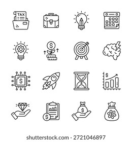 Tome sus manos en este increíble conjunto de iconos de emprendimiento