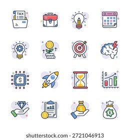 Tome sus manos en este increíble conjunto de iconos de emprendimiento