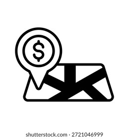 Tome sus manos en este increíble icono de la ubicación de negocios en estilo moderno
