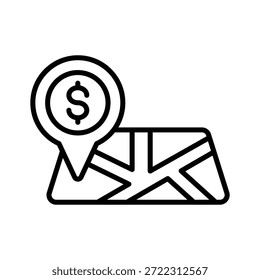 Tome sus manos en este increíble icono de la ubicación de negocios en estilo moderno