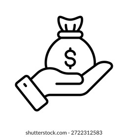 Tome sus manos en este increíble icono de inversión en estilo de contorno de línea