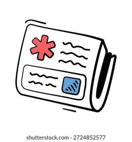 Take your hands on this amazing icon of newspaper in hand drawn style