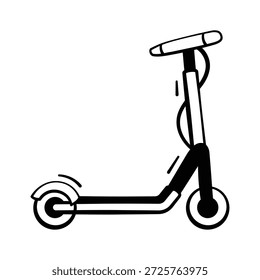 Tome suas mãos neste ícone incrível de scooter elétrico, vetor moderno
