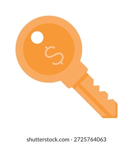 Tome suas mãos neste incrível ícone de estilo plano da chave de sucesso