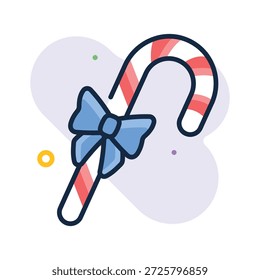 Tome sus manos en este increíble icono de contorno plano de bastón de caramelo