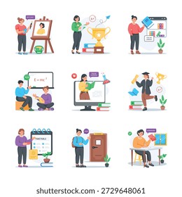 Nehmen Sie Ihre Hände auf diese erstaunliche Bildung und Lernen flachen Stil Illustrationen von
