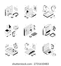 Coloquem as mãos nestas incríveis ilustrações isométricas de Educação e Aprendizagem