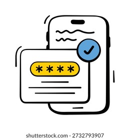 Take your hands on this amazing doodle style icon of login password
