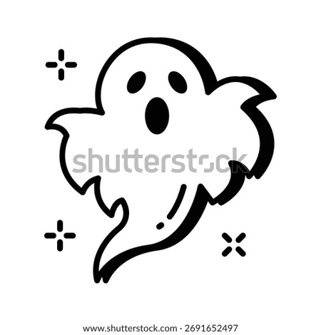 Take your hands on this creative icon of ghost in modern style