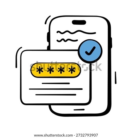 Take your hands on this amazing doodle style icon of login password