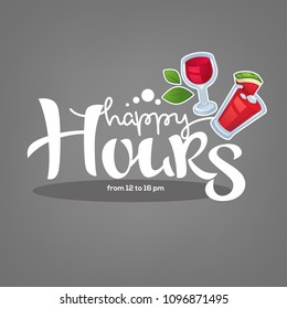 take  your summer drink and enjoy our happy hour! vector commercial background