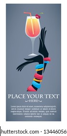 take  your summer drink and enjoy our happy hour! vector commercial background