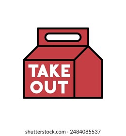 Takeaway box icon, vector illustration