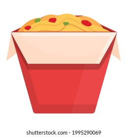 Takeaway chinese noodles icon. Cartoon of Takeaway chinese noodles vector icon for web design isolated on white background