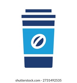 Take-away Kaffeetasse farbiges Symbol Vektordesign gut für Web oder mobile App