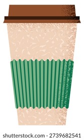 Takeaway coffee cup. Disposable hot drink icon