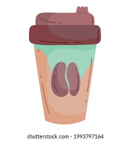 taza de café desechable aislado