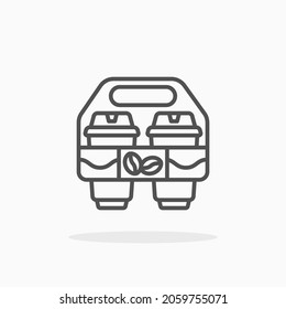 Takeaway Coffee Cup icon. Editable Stroke and pixel perfect. Outline style. Vector illustration. Enjoy this icon for your project.