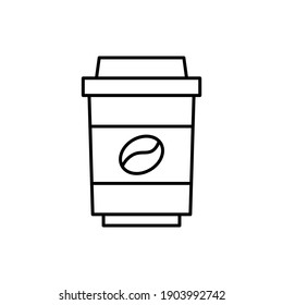 Nehmen Sie Kaffee-Tasse-Symbol in schwarz-weißem Stil einzeln auf Weiß 