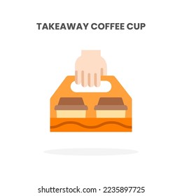 Icono de la Copa del Café de la retirada. Ilustración vectorial sobre fondo blanco. Se puede usar para web, app, producto digital, presentación, interfaz de usuario y muchos más.