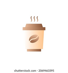 Takeaway Coffee cup icon in gradient color, isolated on white 