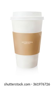 Takeaway coffee cup on white background. Vector illustration.