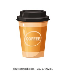 Takeaway Coffee cup vector illustration isolated on white background.
