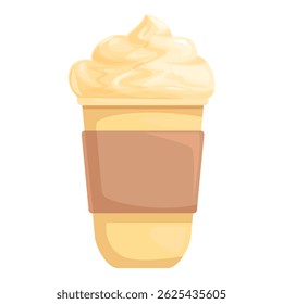 Takeaway coffee cup with whipped cream is waiting for its owner