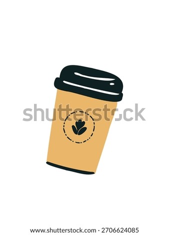 takeaway coffee in disposable paper cup