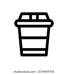 Takeaway coffee. Editable stroke vector icon.