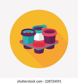 takeaway coffee flat icon with long shadow,eps10