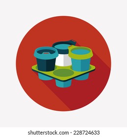takeaway coffee flat icon with long shadow,eps10