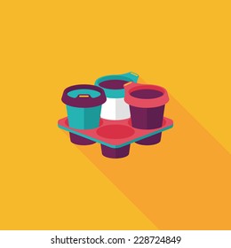 takeaway coffee flat icon with long shadow,eps10