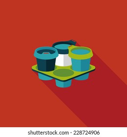 takeaway coffee flat icon with long shadow,eps10